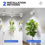 Barrina TR40a Track Grow Light for Indoor Plants, 40W Wall-Mounted Grow Bulbs with Adjustable Beam Angle (15°-60°), 5000K Full Spectrum Plant Spotlight with Timer & 16.4" Fabric Power Cord, 1-Pack