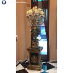 European and American style luxury villa mansion floor lamp pure copper ceramic French lighting lobby luxury Czech crystal lamps