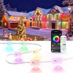Permanent Outdoor Lights for House, 100ft Smart RGB LED Eave Lights Outdoor Decor with App/Remote Control, IP67 Waterproof Lighting with Multi Scene Modes for Christmas, Daily, Party, Holiday
