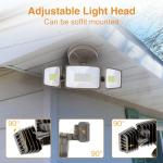 Onforu 75W Flood Lights Outdoor, 7000LM Brightness Security Lights Switch Controlled, 3 Adjustable Heads, IP65 Waterproof, 6500K Wall Mount Exterior LED Flood Light