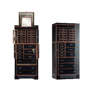 Light luxury jewelry cabinet with mirror floor-to-ceiling household Italian solid wood jewelry cabinet designer