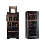 Light luxury jewelry cabinet with mirror floor-to-ceiling household Italian solid wood jewelry cabinet designer