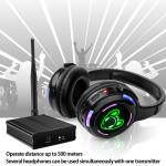 Fashionable LED Flashing Light Silent Disco Headphone Quiet Party Headset 40 Pcs Bundle with 500M Distance Transmitters