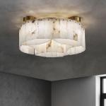 Living room full copper marble ceiling light, Chinese style dining room bedroom light