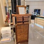 Light luxury jewelry cabinet with mirror floor-to-ceiling household Italian solid wood jewelry cabinet designer