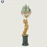 French all-copper large living room floor lamp European-style villa hotel lobby creative statue decorative ornament art lamp