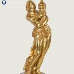 French all-copper large living room floor lamp European-style villa hotel lobby creative statue decorative ornament art lamp