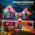 JOH Permanent Outdoor Lights, 100FT RGB+IC Smart LED Outdoor Lights with App/Remote Control, DIY Scene Modes Lighting & IP67 Waterproof, Eaves Light for Christmas, Holiday, Daily Decorations