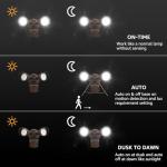 LEONLITE COB LED Security Light, Motion Sensor Flood Lights Outdoor, Aluminum, 3 Modes Motion Detector+Dusk to Dawn+Switch Control, 100-277V, Adjustable 2-Head, IP65, 5000K Daylight, ETL, Bronze