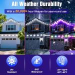 JOH Permanent Outdoor Lights, 100FT RGB+IC Smart LED Outdoor Lights with App/Remote Control, DIY Scene Modes Lighting & IP67 Waterproof, Eaves Light for Christmas, Holiday, Daily Decorations