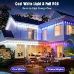 JOH Permanent Outdoor Lights, 100FT RGB+IC Smart LED Outdoor Lights with App/Remote Control, DIY Scene Modes Lighting & IP67 Waterproof, Eaves Light for Christmas, Holiday, Daily Decorations