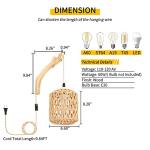 Frideko Plug in Wall Sconces Set of Two Hand Woven Lamp with Cord Rattan Lights Farmhouse Sconce Mounted Light Boho Lighting for Bedroom Living Room