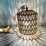 Frideko Plug in Wall Sconces Set of Two Hand Woven Lamp with Cord Rattan Lights Farmhouse Sconce Mounted Light Boho Lighting for Bedroom Living Room