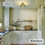 Shenmoyl Semi Flush Mount Gold Vintage Lights Fixture with Green Peony Glass, Bulb Included, 4.72" Base Modern Ceiling Light for Kitchen, Bedroom