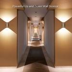 Tubicen Up Down Wall Sconce Indoor Dimmable Home Theater Wall Sconces 7W Bright Indoor LED Cylinder Wall Lights for Living Room Hallway Stairway Hardwired 5.4" H Gold