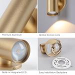 Tubicen Up Down Wall Sconce Indoor Dimmable Home Theater Wall Sconces 7W Bright Indoor LED Cylinder Wall Lights for Living Room Hallway Stairway Hardwired 5.4" H Gold