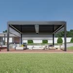 3X4 Pergola Roller Shutter And LED Light Waterproof Outdoor Pergola Garden Gazebo Aluminium Outdoor Motorized