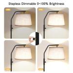 SUNMORY Floor Lamps for Living Room, 9W Bulb Included, Tall Lamp for Bedroom with Adjustable Head, Modern Standing Lamp, 0-100% Dimmable Arc Floor Lamp for Dining Room Office Nursery, Black.
