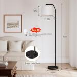 SUNMORY Floor Lamps for Living Room, 9W Bulb Included, Tall Lamp for Bedroom with Adjustable Head, Modern Standing Lamp, 0-100% Dimmable Arc Floor Lamp for Dining Room Office Nursery, Black.