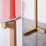 Modern Creative Circular Fabric LED Floor Lamp Living Room Bedroom Study Wooden Reading Light Indoor Decoration Lighting Fixture