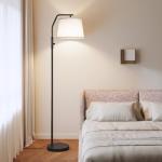 SUNMORY Floor Lamps for Living Room, 9W Bulb Included, Tall Lamp for Bedroom with Adjustable Head, Modern Standing Lamp, 0-100% Dimmable Arc Floor Lamp for Dining Room Office Nursery, Black.
