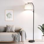SUNMORY Floor Lamps for Living Room, 9W Bulb Included, Tall Lamp for Bedroom with Adjustable Head, Modern Standing Lamp, 0-100% Dimmable Arc Floor Lamp for Dining Room Office Nursery, Black.