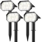 Brightown 4Pack Solar Spot Lights Outdoor with 58 LED & 1800mAh, IP67 Solar Lights Outdoor Waterproof with 3 Light Modes, 2-in-1 Dual Use Outdoor Solar Lights for Yard, Garden and Pathway (Cool White)