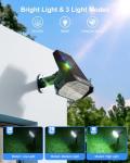 Brightown 4Pack Solar Spot Lights Outdoor with 58 LED & 1800mAh, IP67 Solar Lights Outdoor Waterproof with 3 Light Modes, 2-in-1 Dual Use Outdoor Solar Lights for Yard, Garden and Pathway (Cool White)