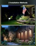 Brightown 4Pack Solar Spot Lights Outdoor with 58 LED & 1800mAh, IP67 Solar Lights Outdoor Waterproof with 3 Light Modes, 2-in-1 Dual Use Outdoor Solar Lights for Yard, Garden and Pathway (Cool White)