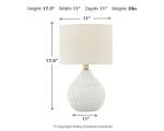 Signature Design by Ashley Wardmont 18" Modern Dimensional Design Ceramic Table Lamp, White