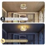 Luminzone Motion Sensor Ceiling Light Indoor, 2-Light Hallway Lighting Fixtures with Motion Sensor Flush Mount, Modern Farmhouse Ceiling Lamp Clear Glass for Kitchen Porch Entryway Brushed Gold