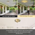 Luminzone Motion Sensor Ceiling Light Indoor, 2-Light Hallway Lighting Fixtures with Motion Sensor Flush Mount, Modern Farmhouse Ceiling Lamp Clear Glass for Kitchen Porch Entryway Brushed Gold