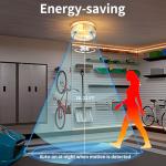 Luminzone Motion Sensor Ceiling Light Indoor, 2-Light Hallway Lighting Fixtures with Motion Sensor Flush Mount, Modern Farmhouse Ceiling Lamp Clear Glass for Kitchen Porch Entryway Brushed Gold