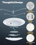 Sunco Lighting 12 Pack 5/6” LED Disk Lights Flush Mount Ceiling Light Fixture Recessed 6000K Daylight Deluxe, 100W Equivalent 15W, 1050LM, Dimmable Low Profile Surface Mount ETL.