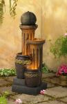 Sphere Jugs and Column Rustic Outdoor Floor Water Fountain 50" High with LED Light Cascading for Garden Patio Backyard Deck