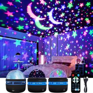 1/3PCS LED Starry Night Light Remote Control Rotating Star moon Projection Lamp USB Plug-in Magic Ball Stage Atmosphere Decor