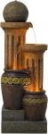 Sphere Jugs and Column Rustic Outdoor Floor Water Fountain 50" High with LED Light Cascading for Garden Patio Backyard Deck