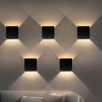 Ralbay LED Modern Black Indoor Wall Sconce 2-Pack 10W Modern LED Aluminum Wall Mounted Light Fixture Lamps Up and Down Wall Sconce for Indoor Living Room Bedroom Hallway (Warm White Light, 3000K)