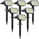 WELALO Solar Spot Lights Outdoor, [6 Pack/65 LED/3 Modes] Solar Landscape Spotlights, Solar Powered Christmas Halloween Lights, IP68 Waterproof Wall Lights for Walkway Yard Garden Driveway(Cool White)