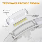 LUTEC 72W 7500LM LED Security Lights Motion Sensor Light Outdoor, 5000K Daylight, IP65 Waterproof, Dusk to Dawn, 3-Head Motion Detected Flood Light for Garage, Yard, Porch(White)