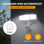 LUTEC 72W 7500LM LED Security Lights Motion Sensor Light Outdoor, 5000K Daylight, IP65 Waterproof, Dusk to Dawn, 3-Head Motion Detected Flood Light for Garage, Yard, Porch(White)