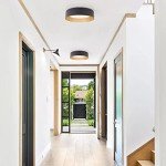Matte Black LED Flush Mount Ceiling Light 12.5