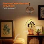 Bstrip Hanging Grow Lights for Indoor Plants, 18W Full Spectrum, Boho Rattan Lantern Shade, 3800K Wall-Mounted Decorative Plant Light with 9.8FT Power Cord, Ideal for Tall Plants, Flowers