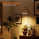 Bstrip Hanging Grow Lights for Indoor Plants, 18W Full Spectrum, Boho Rattan Lantern Shade, 3800K Wall-Mounted Decorative Plant Light with 9.8FT Power Cord, Ideal for Tall Plants, Flowers