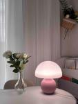 A pink/orange/red/white/beige USB socket decorative table lamp for room light decorative lamp, night light, desk light.