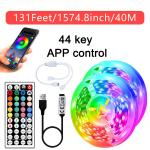 40M/131Ft Led Strip Lights APP 44Key Remote Control USB 5V Music Sync RGB Flexible Tape Diode Lights for Party Home Luces Led
