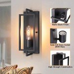 Maylaywood Industrial Wall Sconces Set of 2, Vintage Light Fixture, E26 Base, Matte Black Metal Wall Mount Lamp, Modern Indoor Lighting Hardwired