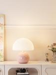 A pink/orange/red/white/beige USB socket decorative table lamp for room light decorative lamp, night light, desk light.