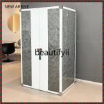 D2520 Modern light luxury solid wood floor-to-ceiling jewelry cabinet, wall locker, Italian high-end flannel jewelry cabinet