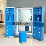 D2520 Modern light luxury solid wood floor-to-ceiling jewelry cabinet, wall locker, Italian high-end flannel jewelry cabinet